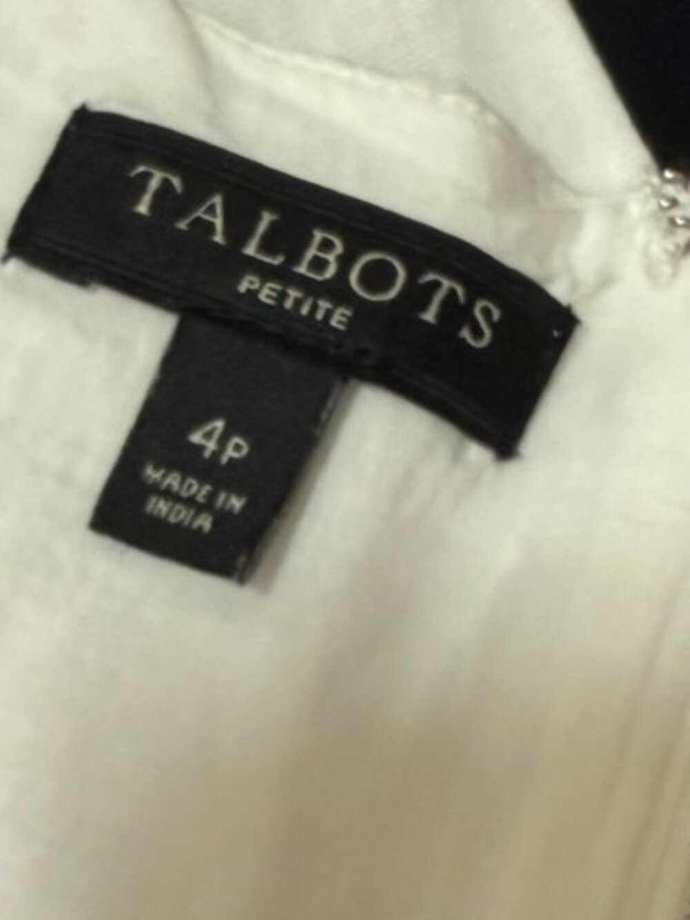 Talbots White Linen Embroidered Scalloped Hem Lined Tank Dress size 4P - Picture 5 of 10
